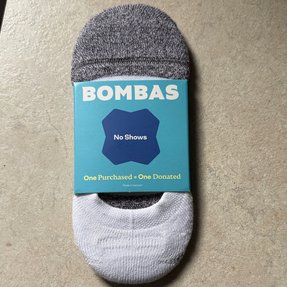 Bombas Women's No Show Socks - Gray and White